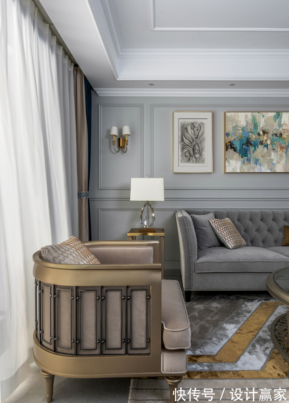 茶室|297㎡时尚美宅，华丽优雅的简美轻奢风，晒晒现场照