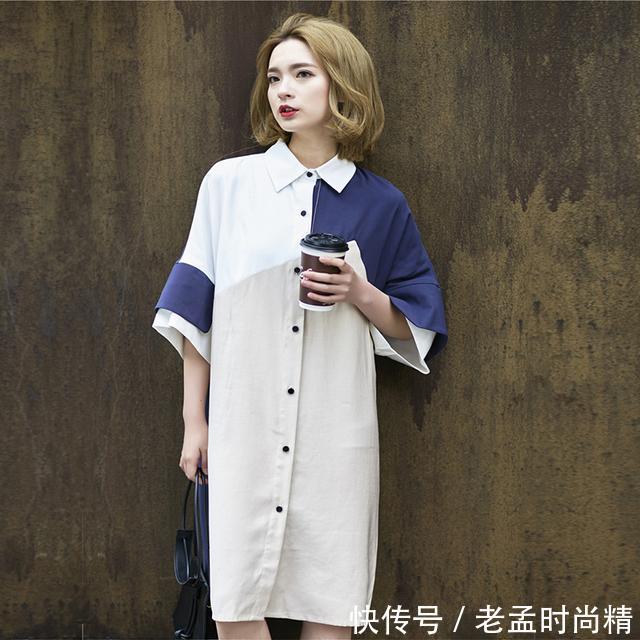 棉麻 还在穿短款衬衫就过时了,现在流行时髦衬衫裙,显瘦也显女人味