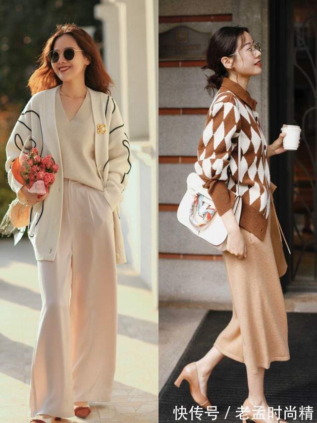 柔和|普通女生怎么穿显高又显瘦?针织衫搭配阔腿裤,不光高级还很减龄