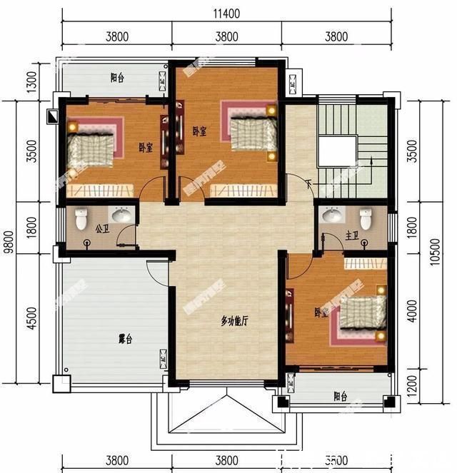 毛坯|尺寸相同的两栋农村别墅,采用不同风格设计,客厅都挑空
