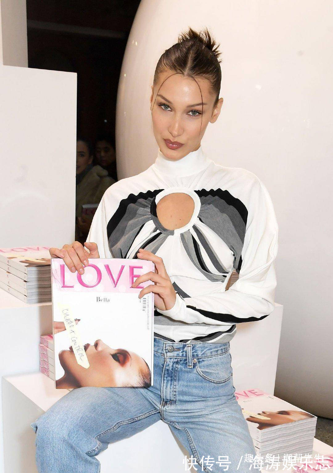 街拍 贝拉穿衣真“省布料”,胸前开个大洞撑场面,超模果然什么都敢穿