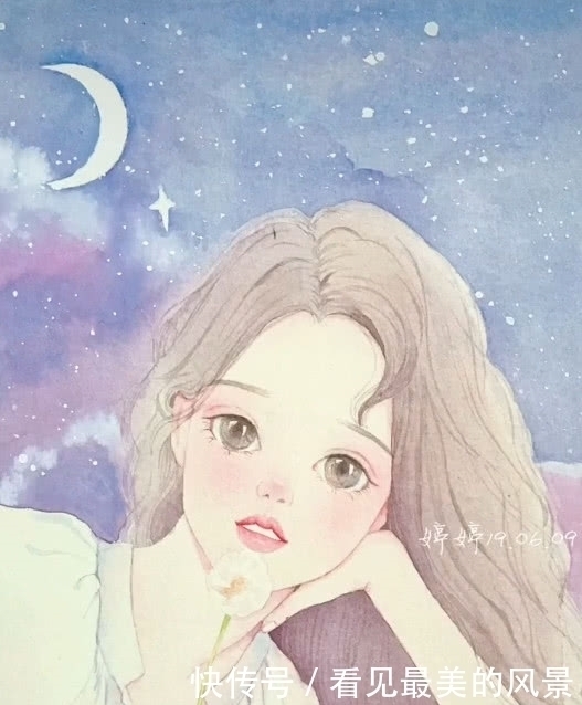 小女孩$美术生画小女孩,感觉暖心又很萌,网友:甜甜的感觉