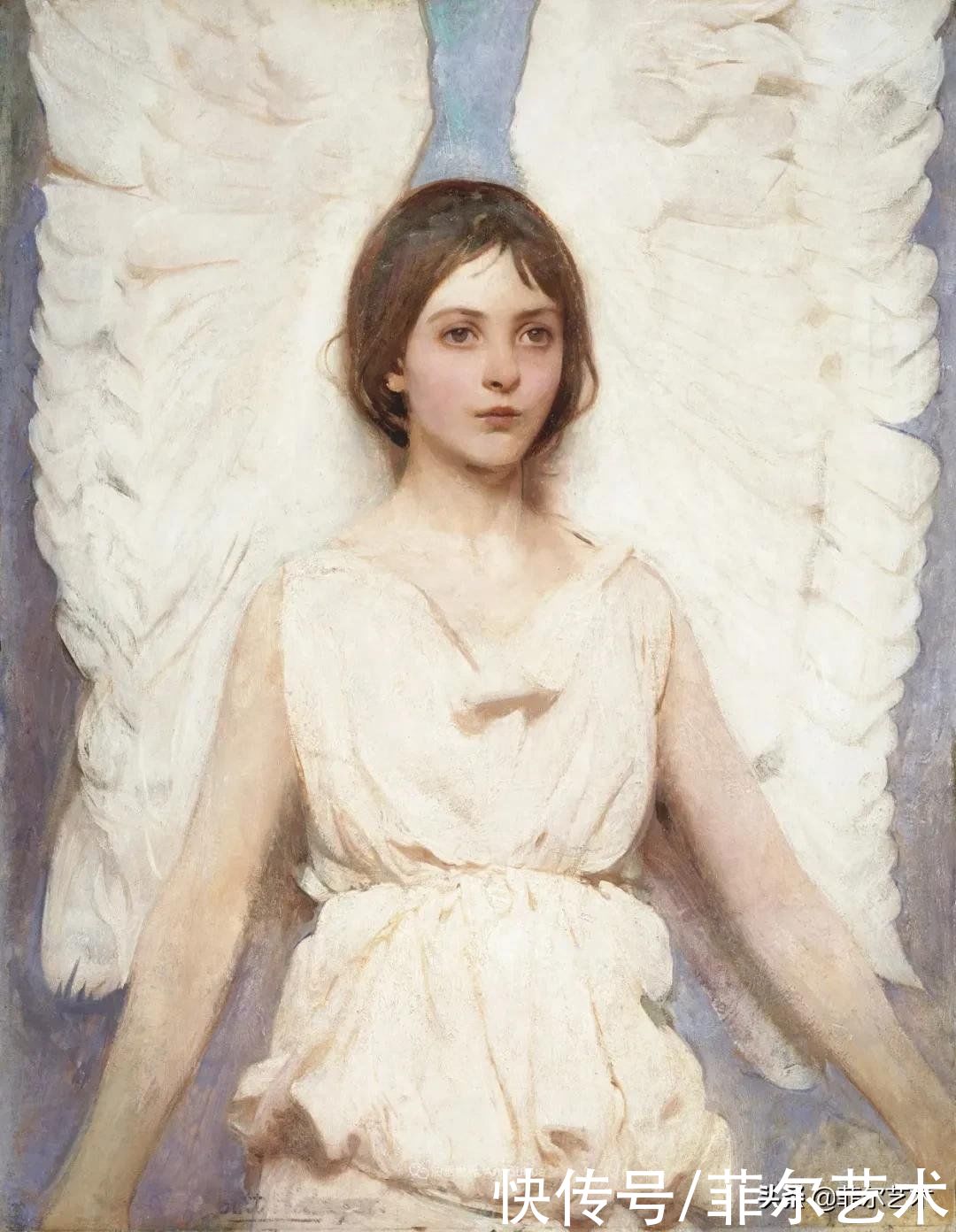 人物|空灵的天使，精美绝伦~雅培·翰德逊·泰勒女性人物油画作品欣赏