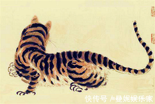 张善孖@齐白石把4只老虎画成病猫,为何还能卖3202万专家放大看尾巴