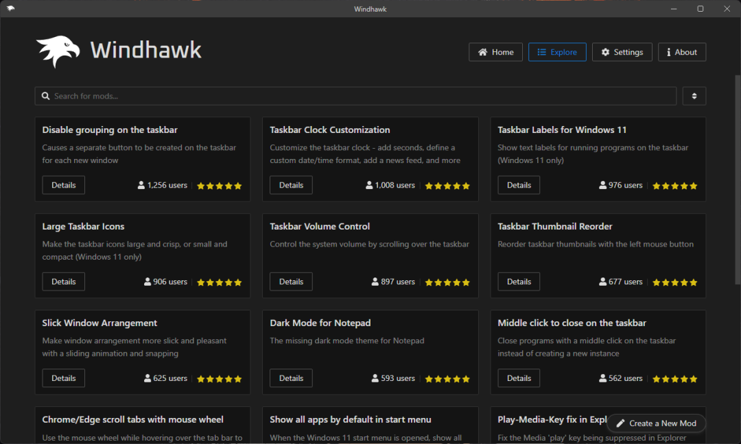 WIN11 / WIN10 自定义修改软件:WINDHAWK-423下载站