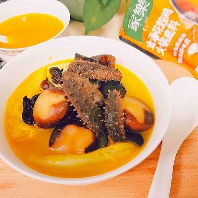 海参菌菇花胶鸡浓汤