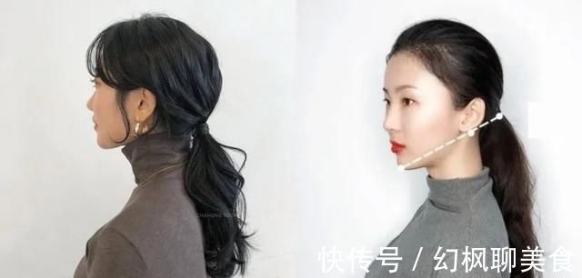 发型 发型分享不同脸型马尾位置,圆脸、方脸这样绑最瘦小脸
