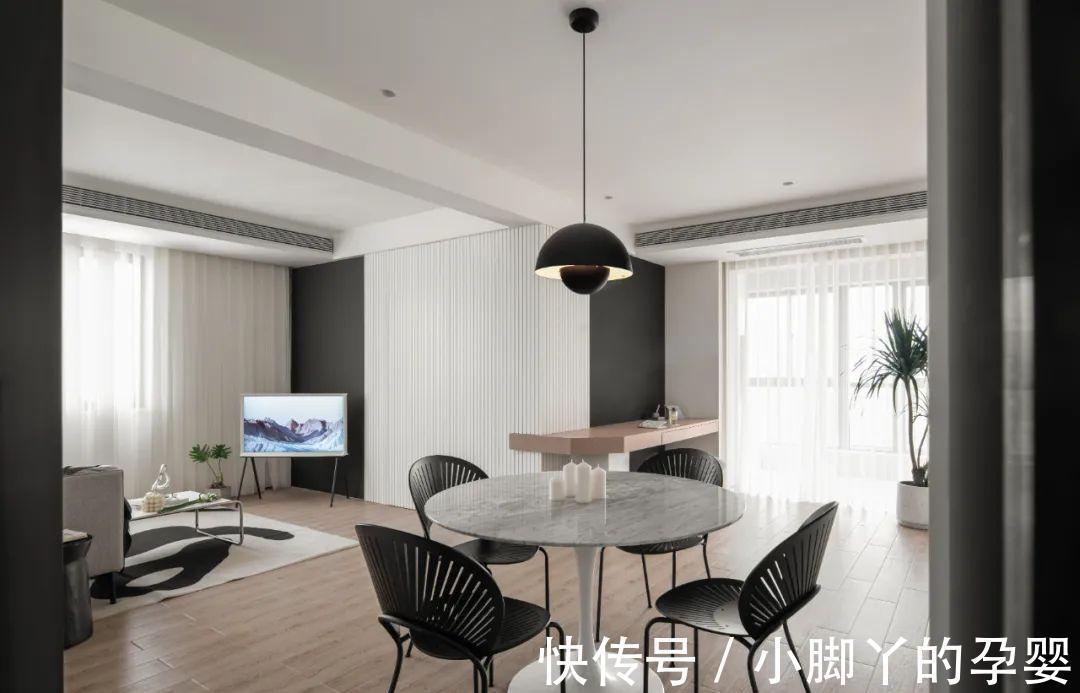 洗衣机|98㎡三居室,现代简约风格,洗衣机藏进阳台柜,太会装了!