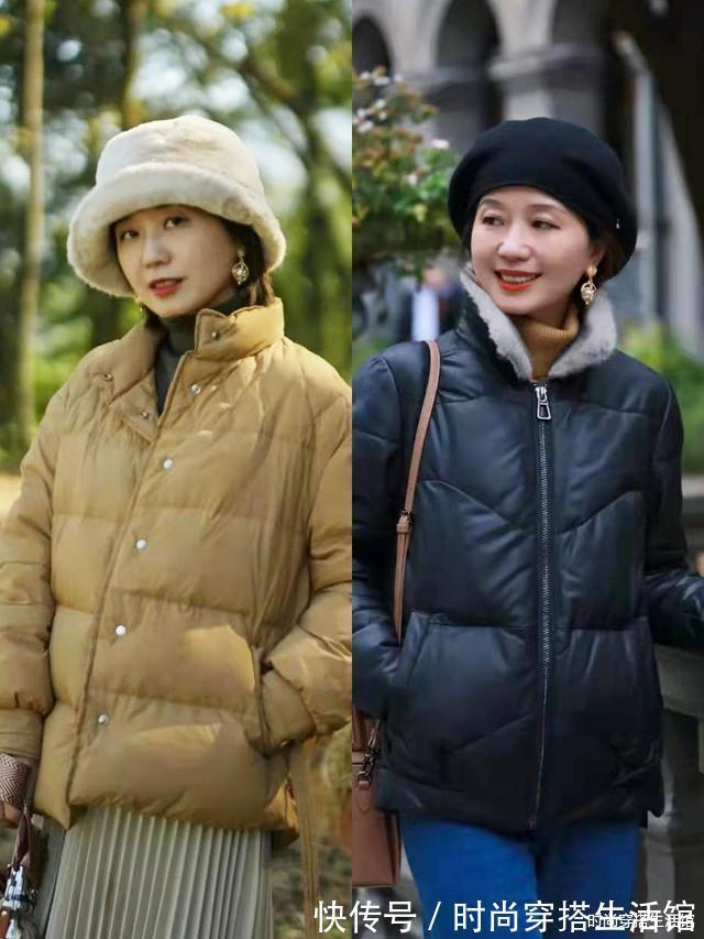 保暖 40、50岁中年女人,冬天这么穿羽绒服,不装嫩也不显老,真美