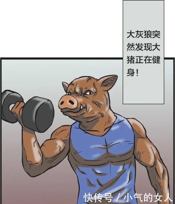 搞笑漫画大灰狼“挑软柿子”找到文弱猪老三！场面很尴尬…