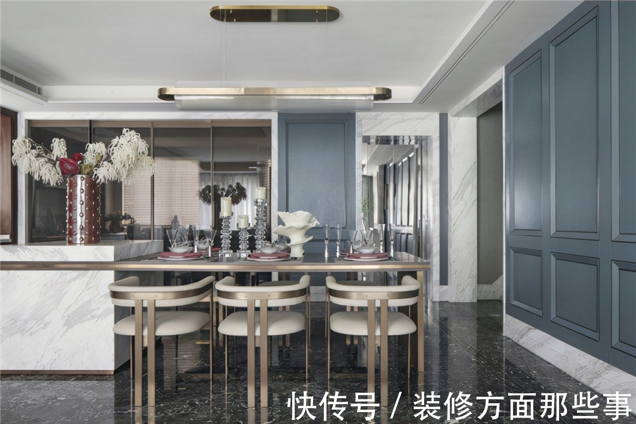 法式风|458平?法式风别墅设计，经典图案的黑白元素，点燃了空间氛围