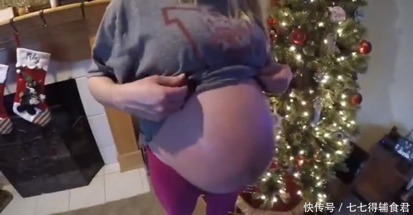 心疼|孕妈怀三胞胎,掀开衣服后瞬间被惊讶到,网友看着都很令人心疼