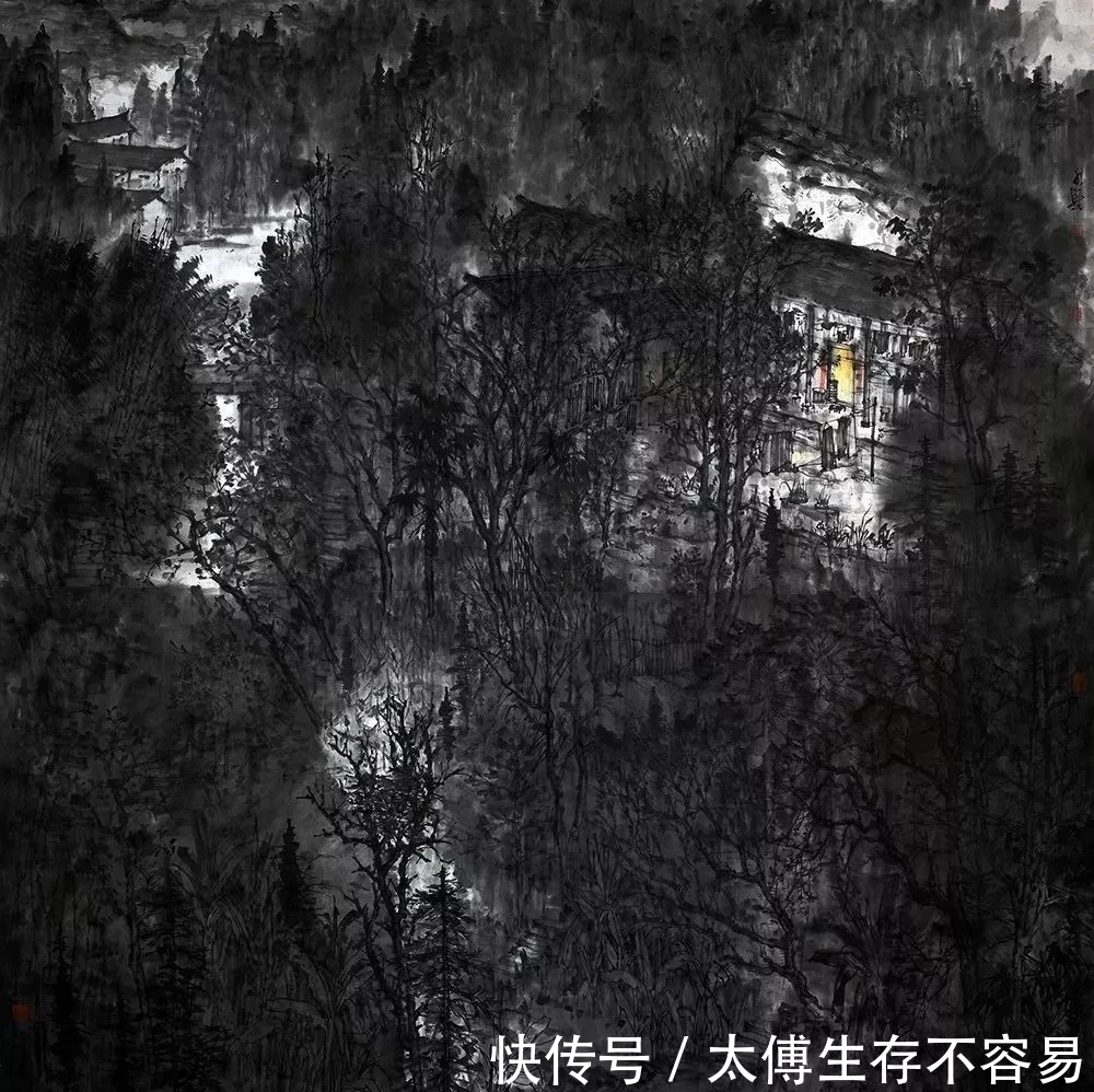 岭南!广州美院|陈水兴画山水,有七月流火的印象