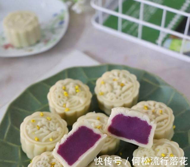 米粉|不用蒸不用烤,1分钟学会网红米月饼,低糖低脂,健康又好吃!