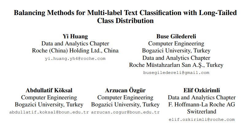 罗氏和博阿齐奇大学研究合作团队提出：多标签文本分类中长尾分布的平衡策略|EMNLP 2021 | 损失函数