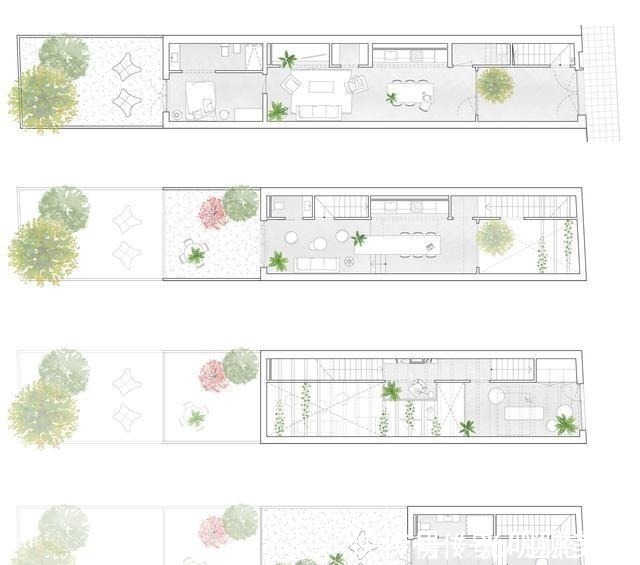 客厅|母女住4米宽的过道，将其改造成60㎡住宅，还带内部庭院，羡慕！