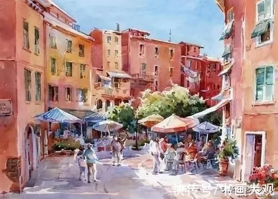 手绘#充满阳光的色彩温暖而亮丽|水彩手绘作品欣赏