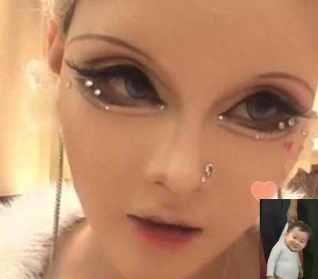 萝莉|黑暗萝莉卸妆后风格大变,眼睛大到可怕,好似真人芭比