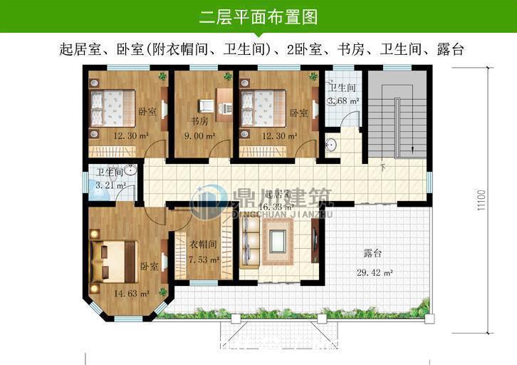 开门见山|占地159平二层别墅,备受好评,回农村建房选这款合适