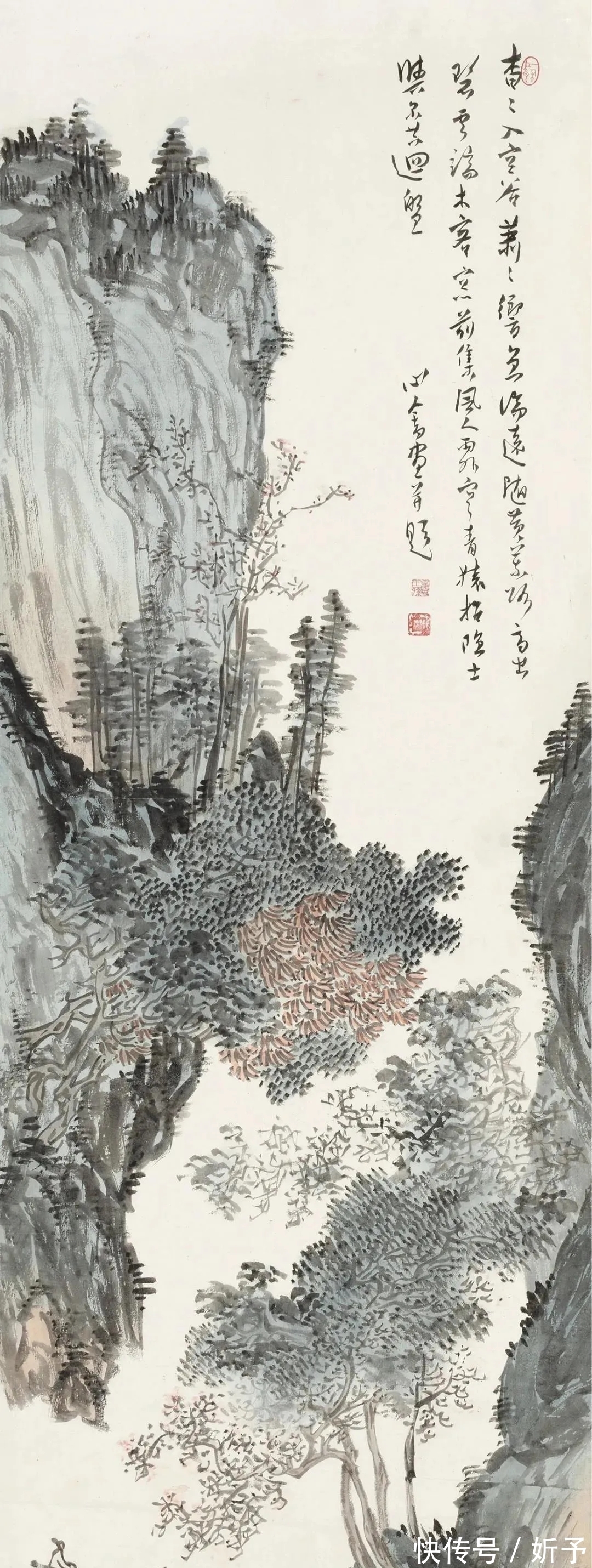 小写意$溥儒一组不太常见的小写意山水画，笔力有韵