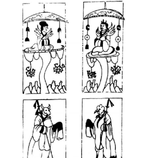 戴胜|山海经:鸡头人与牛头人,为何侍立于西王母与东王公,他们是谁?
