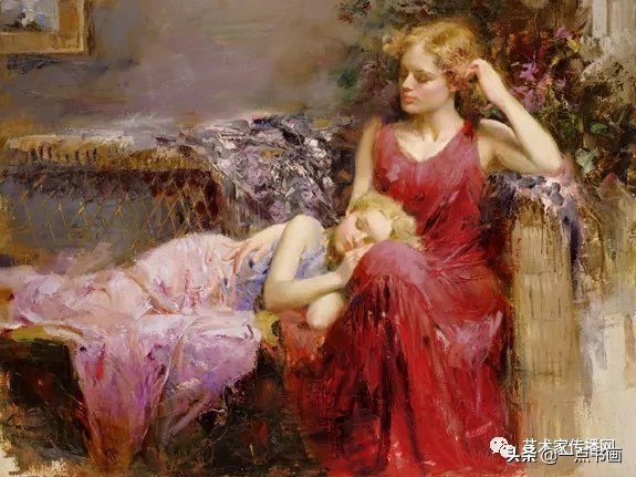 油画!皮诺德埃尼的油画人物,色彩斑斓,动静结合,光彩照人