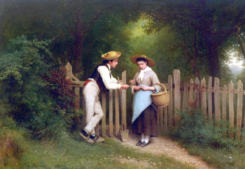 char#比利时绘画:画家查尔斯·巴格涅特典雅的淑女形象人物油画