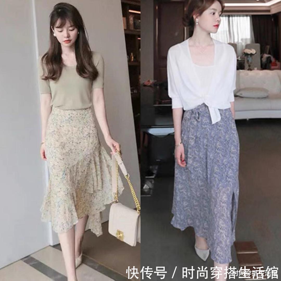 阔腿裤|别穿阔腿裤了,今年流行这几款半裙,搭配T恤、衬衫都好看