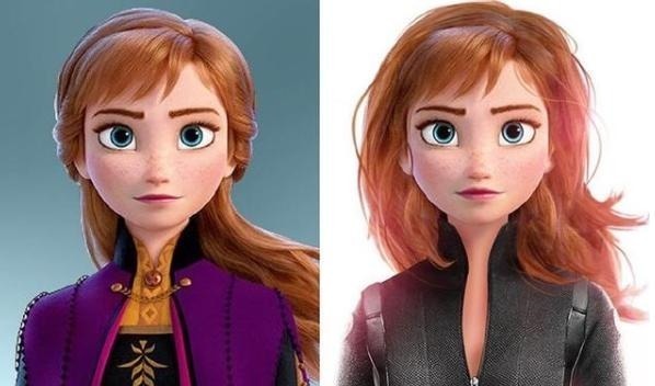 艾莎女王|当冰雪奇缘碰到复联,艾莎女王COS三个角色,安娜变黑寡妇