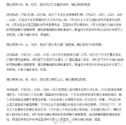 详情|江苏扬州36例确诊病例行程轨迹详情公布