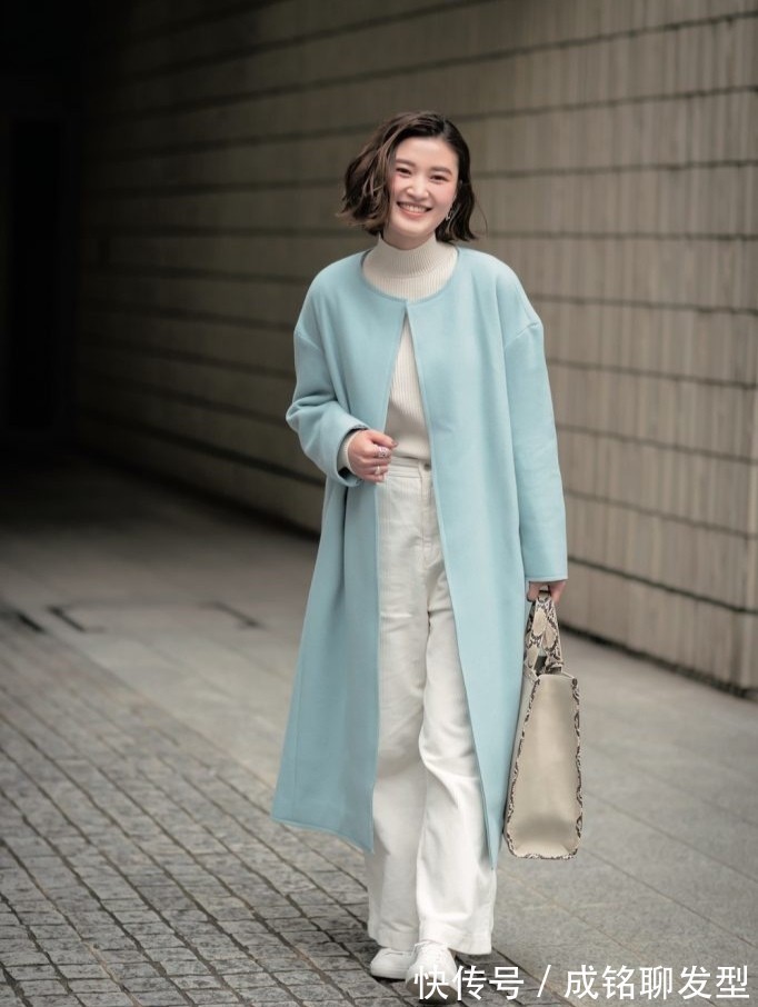 阔腿裤 今年这种无领大衣很流行!简约时尚又养眼,既有品味又有高级感