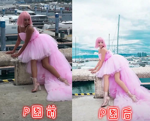 婚纱照|有一种“整容”叫婚纱照P图后,看到最后这是“鲸鱼”搁浅了