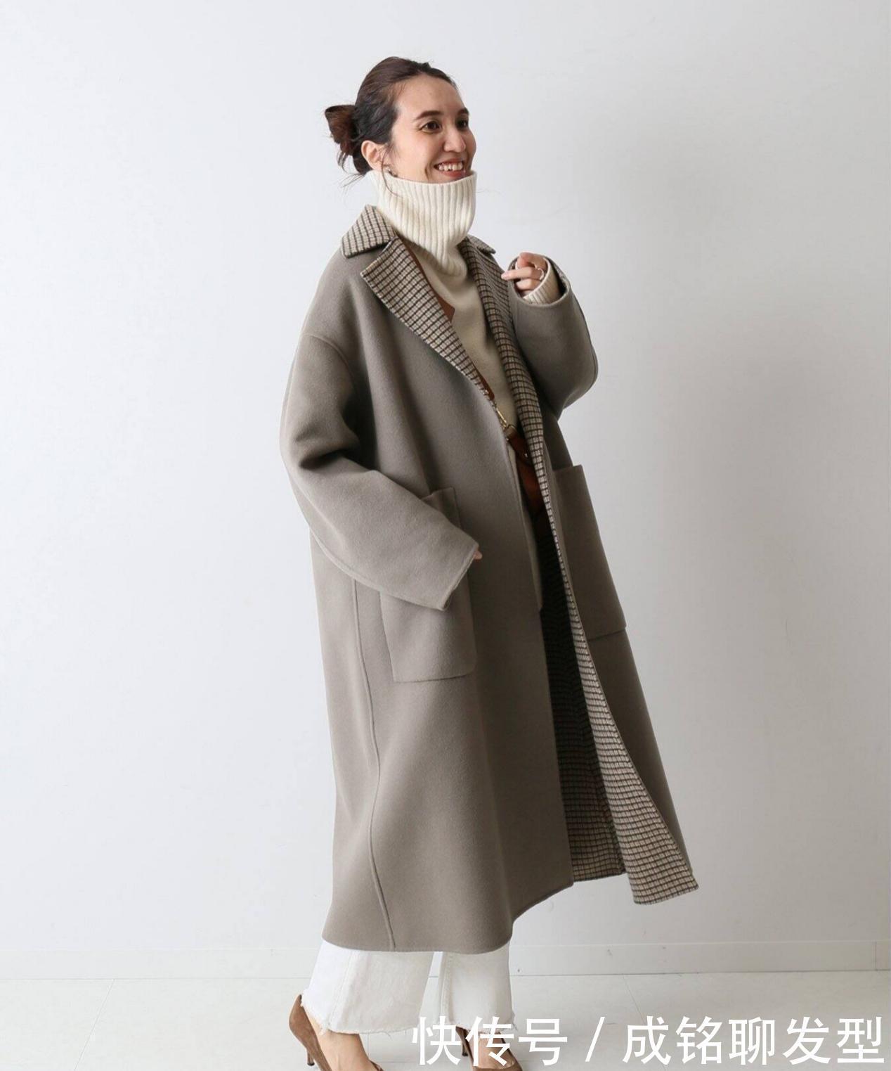 双面呢大衣|女人到了中年穿衣别太繁琐,简单色彩搭配要学会,时髦减龄又大气
