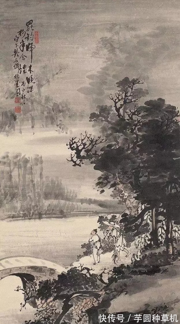 山水画@海派山水画大家|吴石仙的烟雨蒙蒙