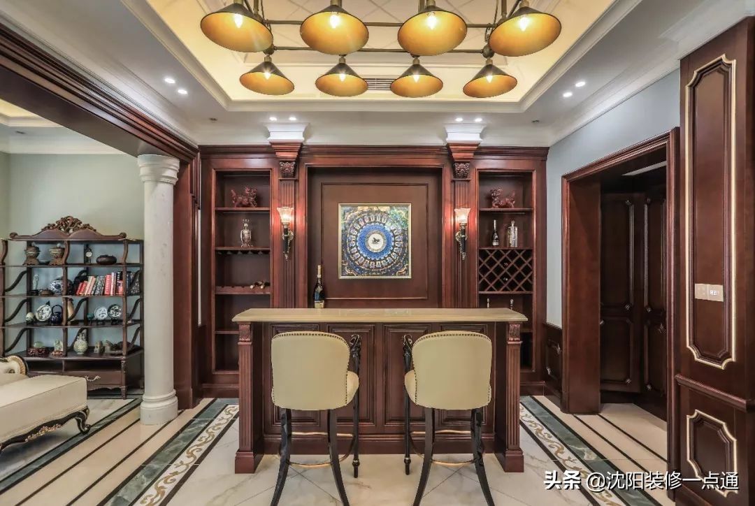 香槟色|992㎡别墅装修案例 美式新古典