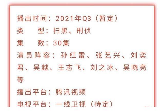 王志飞|孙红雷 张艺兴《扫黑风暴》腾讯招商