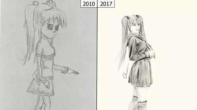 学画@刚画画时与十年学画的你变化在哪里最后这一位你是来搞笑的么