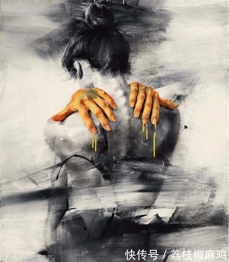 笔触$粗犷的笔触诠释女人另类的柔美与性感,让视觉炸裂的大触油画神作