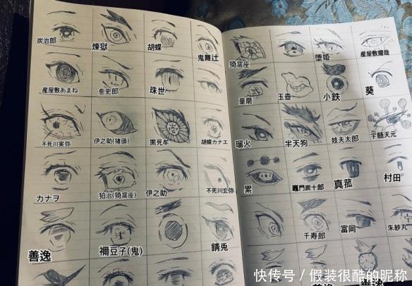网友手绘《鬼灭之刃》眼睛，主要人物的眼睛类型，你能分清吗？