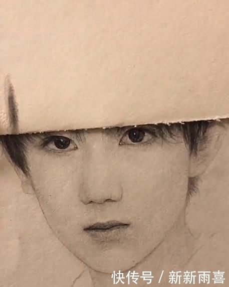 素描画|美术生给“王源”重新设计头发，开头别毁我小源，结束画卖给我吧