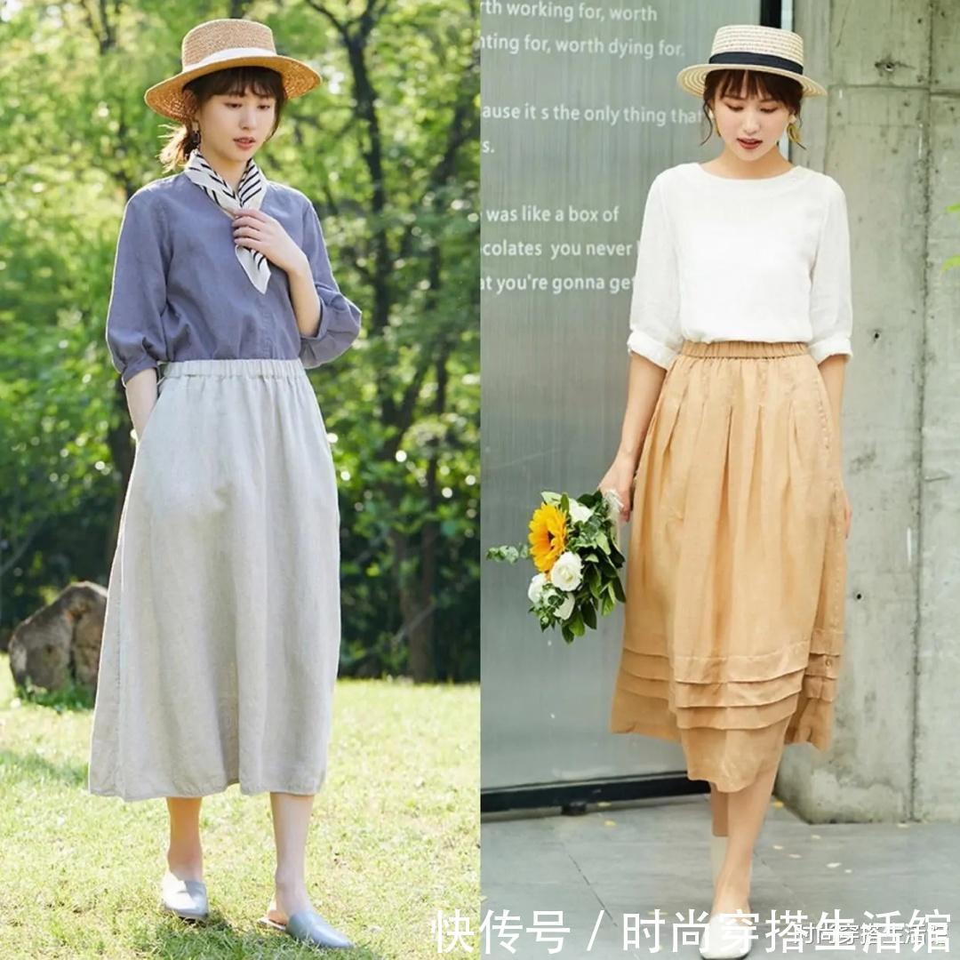 阔腿裤|别穿阔腿裤了,今年流行这几款半裙,搭配T恤、衬衫都好看