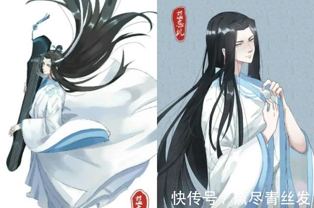 图片源自网络|魔道祖师里的人物散下头发后的样子，江澄舅舅未免太温柔的了吧