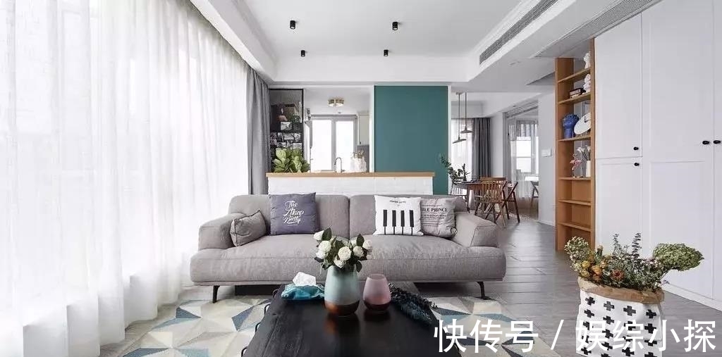 吧台|118㎡惬意北欧三居，客厅吧台设计独具匠心，主卧最有韵味！