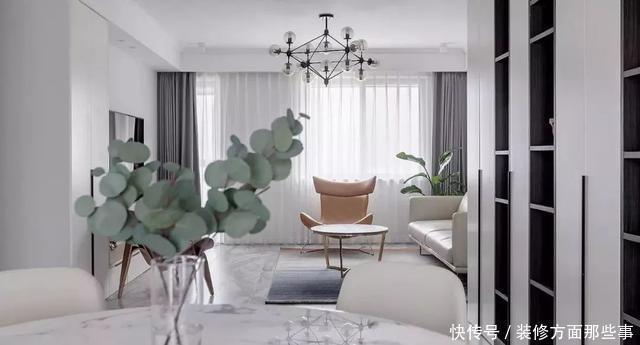 效果图|160㎡简约风格装修效果图，书房长虹玻璃折叠门