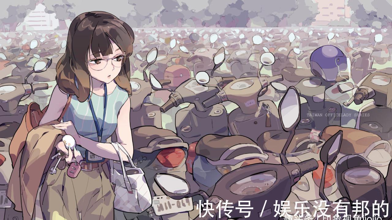 插画$清新都市的OL少女插画，有一种强烈的代入感