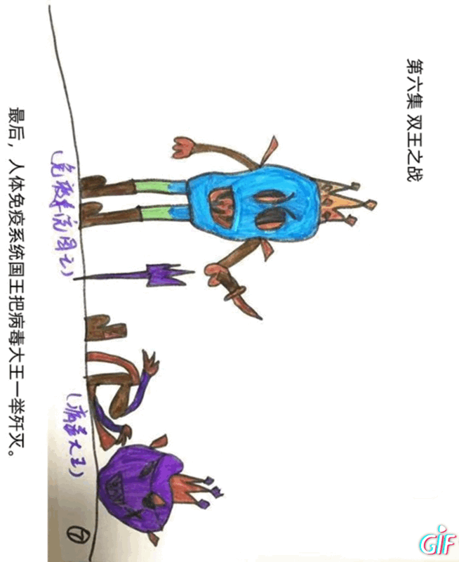 免疫系统|人体免疫系统大战新冠病毒!金华9岁小学生用小人书画出来