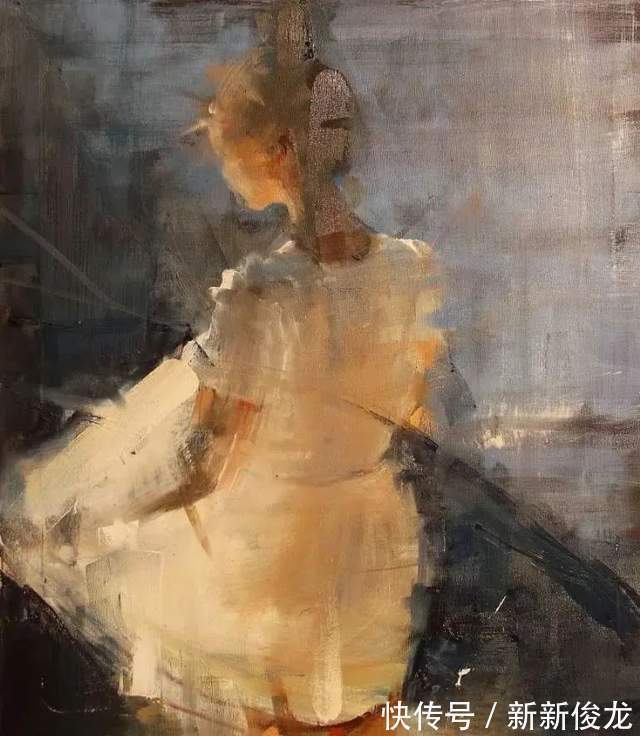 画家@她以生动、动感和现代的笔触,描绘画面