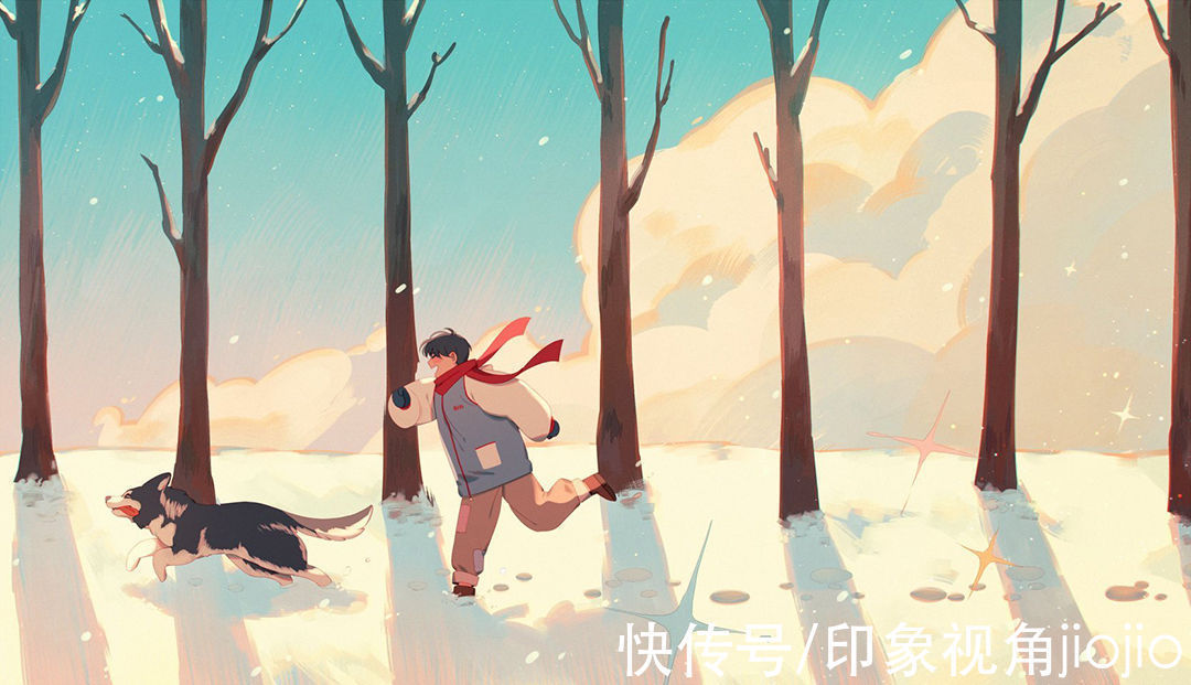 插画@治愈系人物插画作品,色彩中有着独特的朦胧美