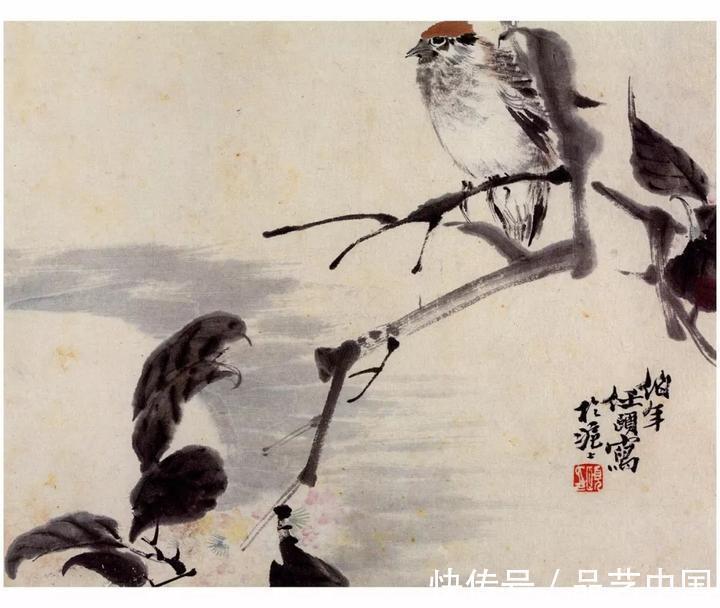 吴昌硕@任伯年的小品,色感十足