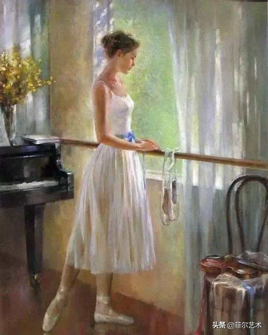 lei@美国华裔画家凯文·雷画的油画中美女!好美